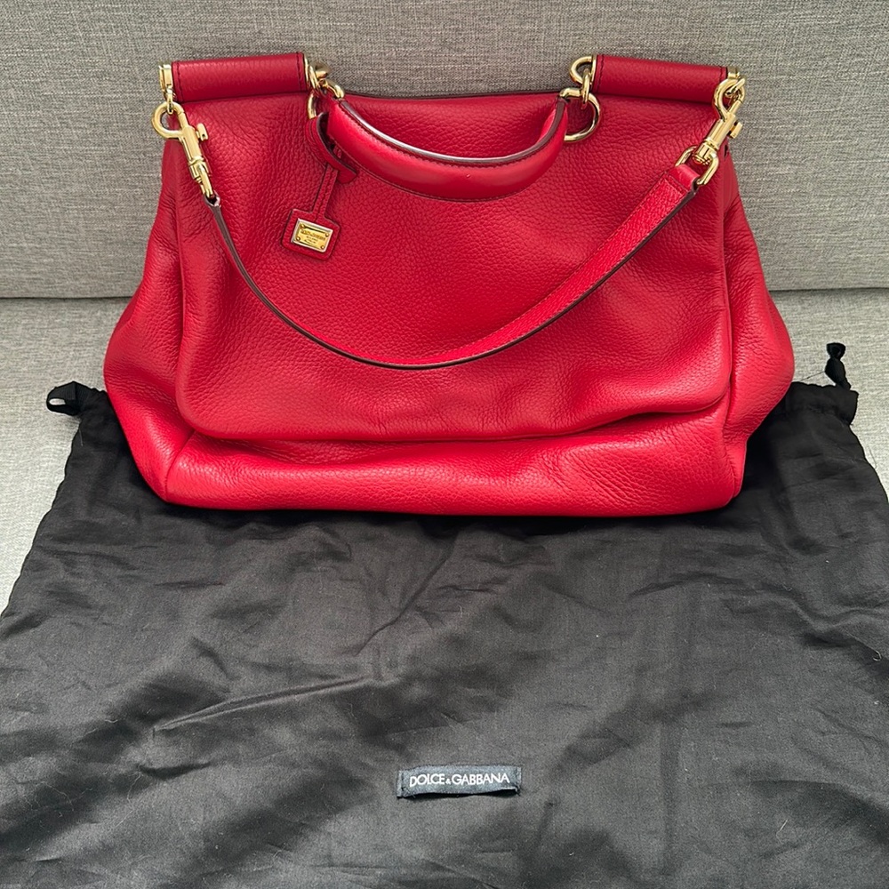 Dolce & Gabbana Sicily Leather Handbag